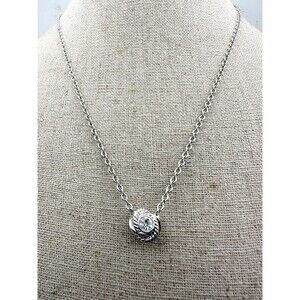 KATE SPADE Infinity & Beyond Knot Mini Necklace Clear/Silver 20”